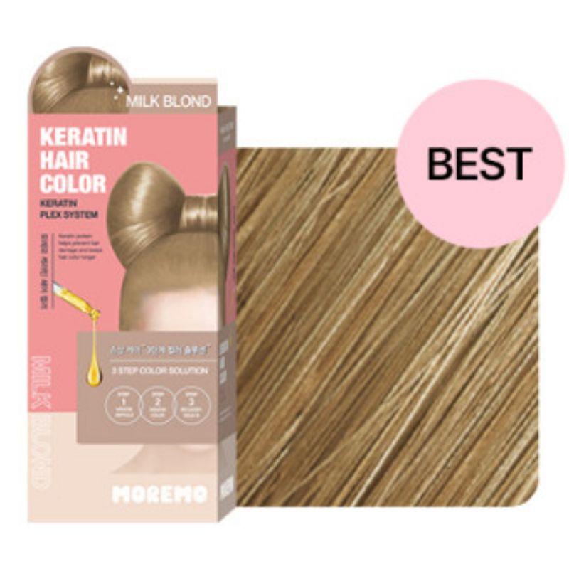 moremo Keratin Hair Color Self Dye Kit Milk Blonde Double Set Low Damage & Nourishing 120g x 2