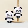 Cute Panda Plush Toy Keychain Soft Cuddly Animal Doll With Bow For Collectors