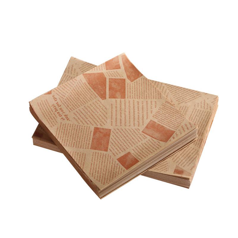 100pcs Sandwich Packaging Paper Cartoon Wrapping Disposable Household Oil-proof Chicken Roll Breakfast Baking Kitchen Tool&