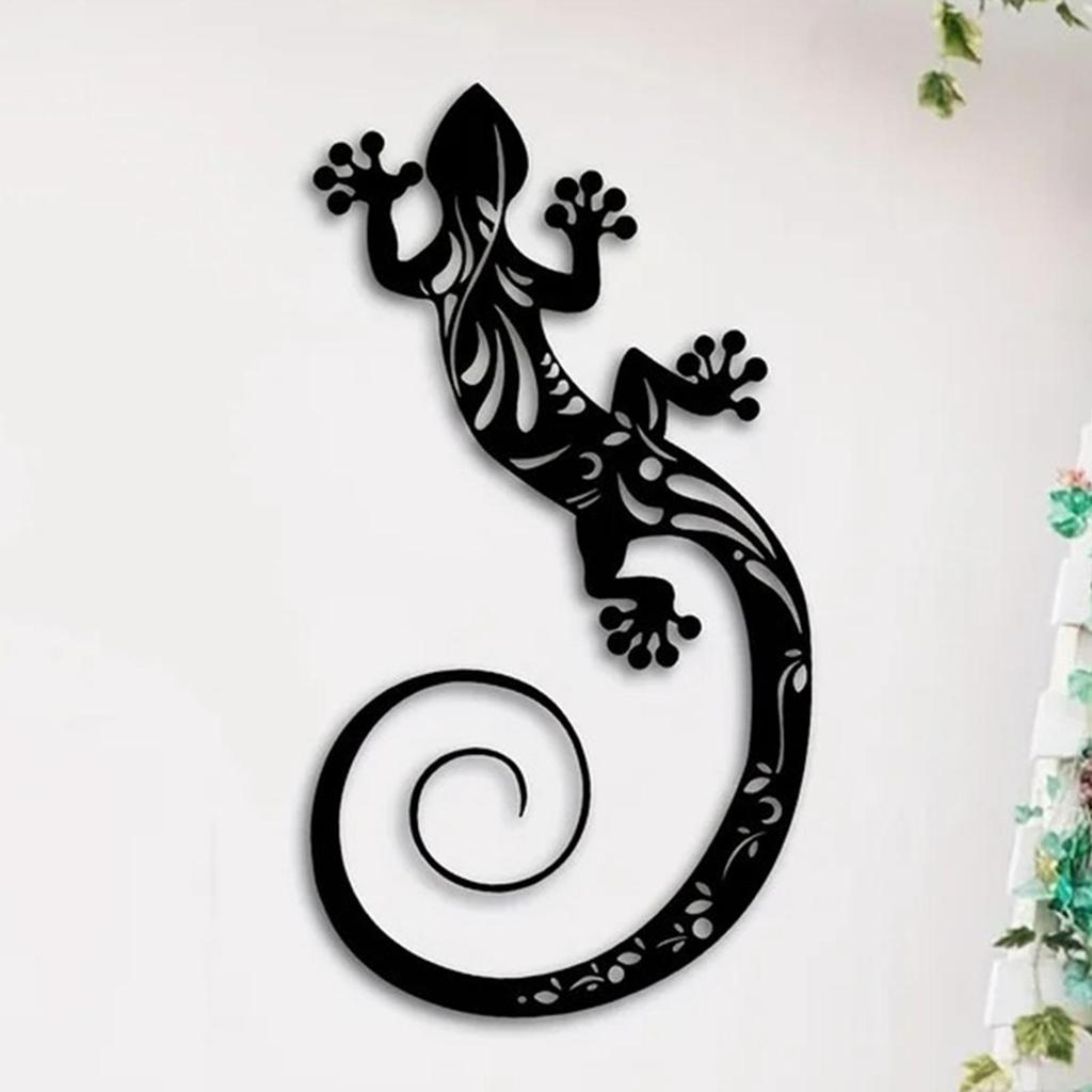 Metal Gecko Decorations Lizard Wall Sculpture Outdoor Gecko Decoration Metal Wall Decor, Bedroom Living Room Decor