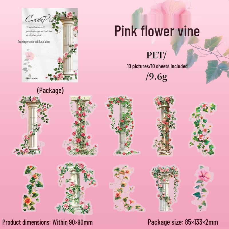 Self-Adhesive Floral Garden Stickers: Stone Stakes & Scene Props for Journals