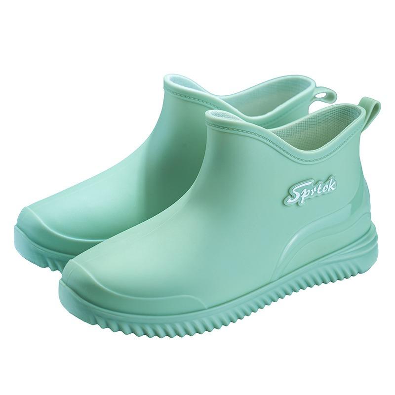 Modische kurze Mädchen-Regenstiefel, niedrig geschnitten, wasserdichte Schuhe, Küchen-Niedrigrohr-Gummischuhe, Autowasch-Wasserschuhe, Regenstiefel mit Plus-Baumwolle