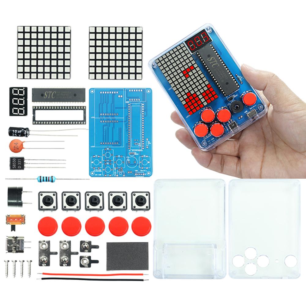 DIY Kit Electronic Pixel Game Console LED Dot Matrix Digital Tube Display STC11F1K61S1 MCU Double-Sided PCB DIY Soldering Kit