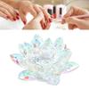 Flower Shape Nail Art Dappen Dish Glass Tealight Candle Holder Candlestick Decor With Lid Non Slip Bottom