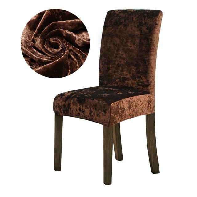 

Универсальный размер чехла на стул, большие эластичные чехлы на стулья, жаккардовая ткань и бархатный чехол для сиденья для столовой 6 Pcs