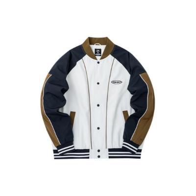 Anta Life Series Color Block Bedruckte Einreihige Baseballjacke Herrenjacken Weiß 952318604-1