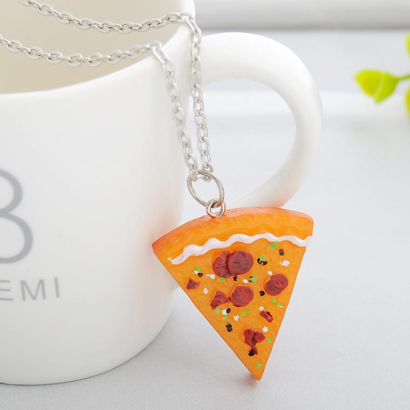 Fashion Creative Pizza Pendant Necklaces Unique All-match Necklace for Men Women Family Friendship Christmas Gift