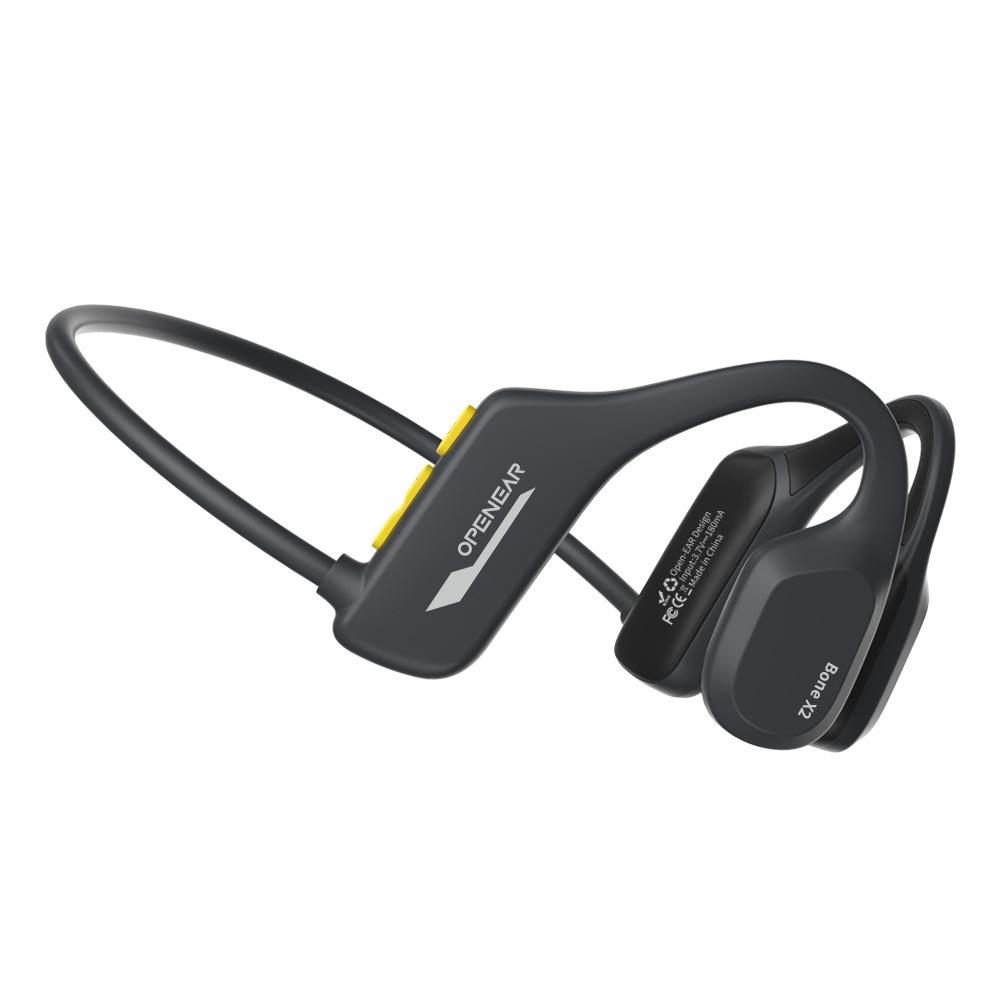 BoneX2 Waterproof Bone Conduction Bluetooth Earphones with 8GB Memory for Swimming and Non-Ear Canal Wireless Sports.