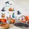 Cute Pumpkin Halloween Ghost And Witch Hat Living Room Home Decor Stickers Wall