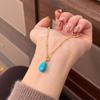 Gold Lapis Lazuli Rohstein Anhänger Halskette – Zarte Perlenkette Natürlicher Kristall Schmuck, Boho Geschenk für Frauen