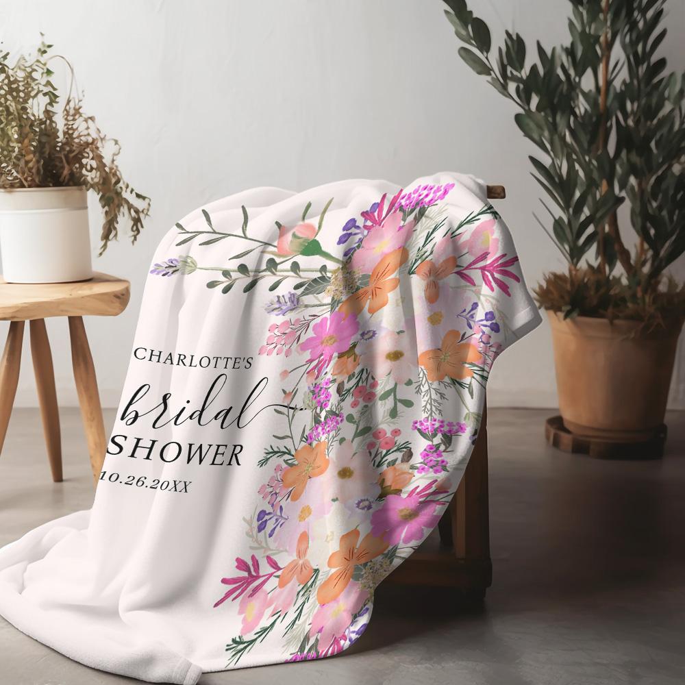 Blumenmuster Fleece-Decke - Weiche Warme Überwurfdecke für Damen Mädchen Sofa Bett Dekoration Geschenk