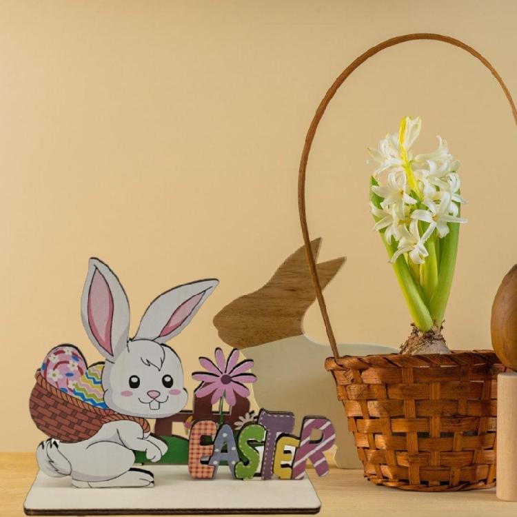 Artistic Wood Spring Rabbit Figure Rabbit Figurine For Enthusiasts Of All Ages And Space Spring Themed Sculpture