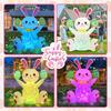 Easter Inflatables Outdoor Decorations 4ft Cute Inflatable Bunny Hold Eggs Blow Up Yard with LED Lighted Colorful Happy Rabbit Blow Ups for Outside