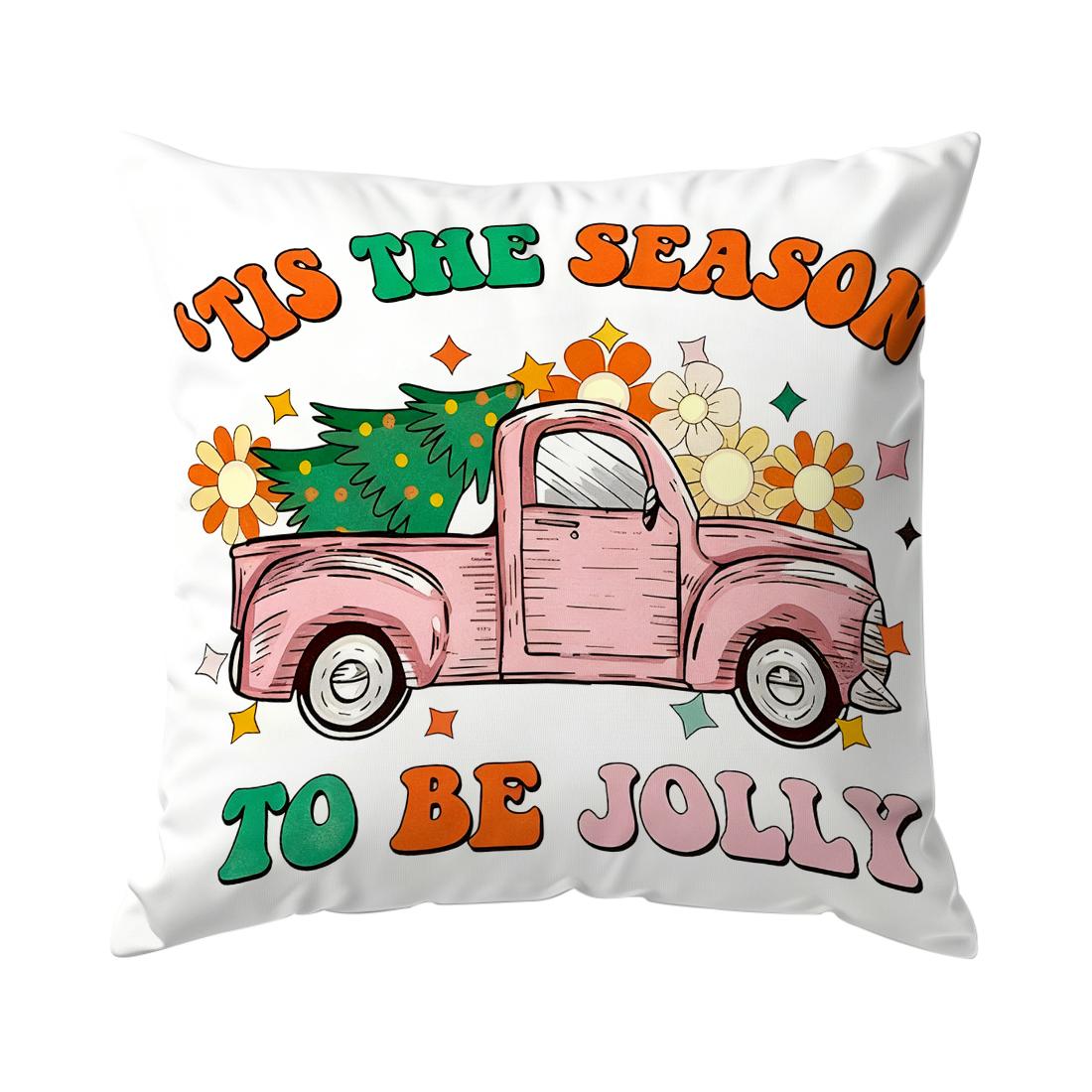 Christmas theme Cushions Pillowcase Polyester Cushion Cover Throw Pillow Sofa Decoration Pillowcover Home Car Sofa Decor 450*450mm