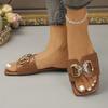 Plus Size Casual Flat Sandals with Metal Buckles Are New Summer Wear with One-line Beach Shoes
