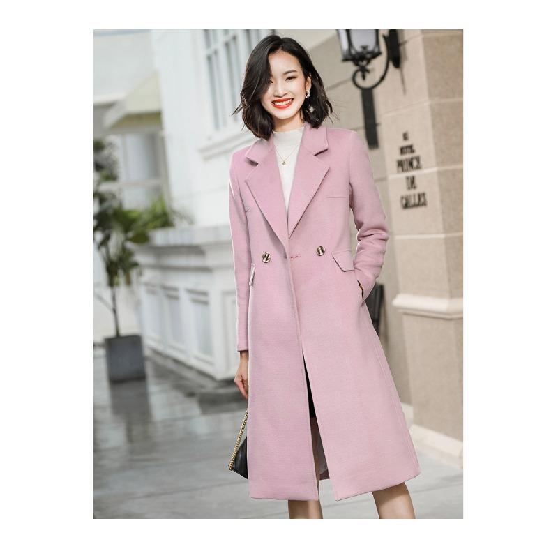 Autumn and Winter New Thickened Woolen Women's Coat Wish Multi-colored Plus Long Coat
