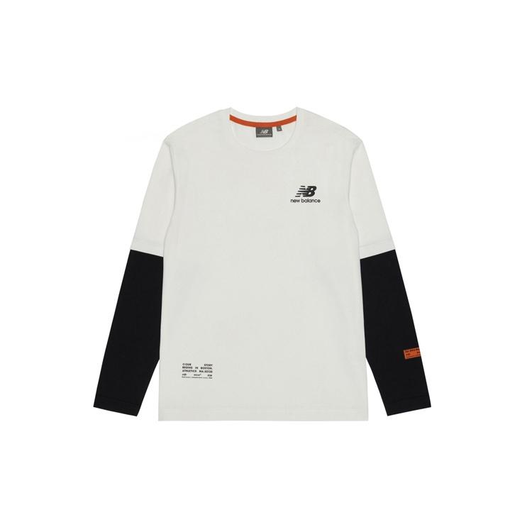 New Balance Colorblock Casual Long Sleeves Pullover Couple Style White Men s NDA34013-IV XXL