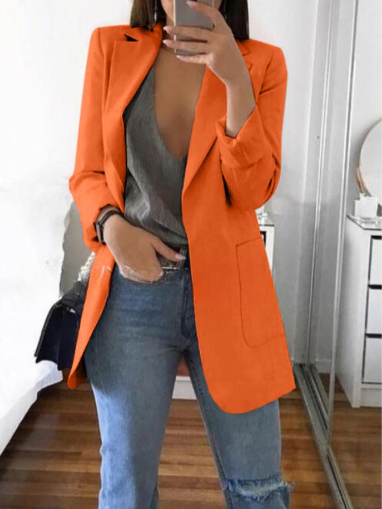 Fashion Collar Slim Fit Cardigan Temperament Suit Jacket for Women