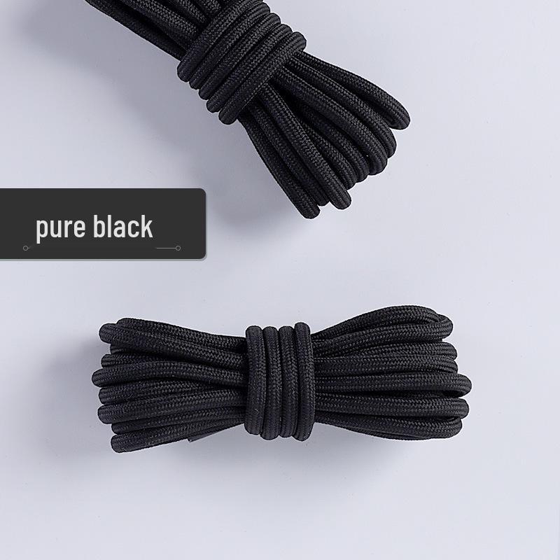 Wild Elephant Colorful Thickened Round Shoelaces for Outdoor Hiking & Sports Shoes - Black & White, One Pair