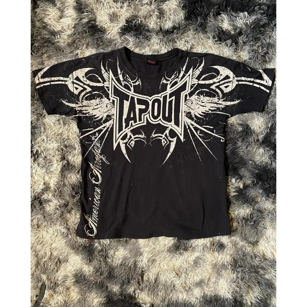 Topuri Retro Affliction anii 2000 Vară Stradă Gotic Retro Imprimat Tricou Supradimensionat Bărbați Hip Hop Harajuku Punk Mânecă Scurtă Tricouri Îmbrăcăminte Femei