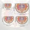 Luxury Bohemian Mandala Half Round Door Mat Jewel Floral Design 2D Flat Non Slip Machine Washable Floor Rug for Entryway Bedroom Home Decor