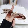 Fashionable Round Sunglasses Women'S New Ins Popular Style No Frame Cut Edge Sun Glasses Stylish Accessory