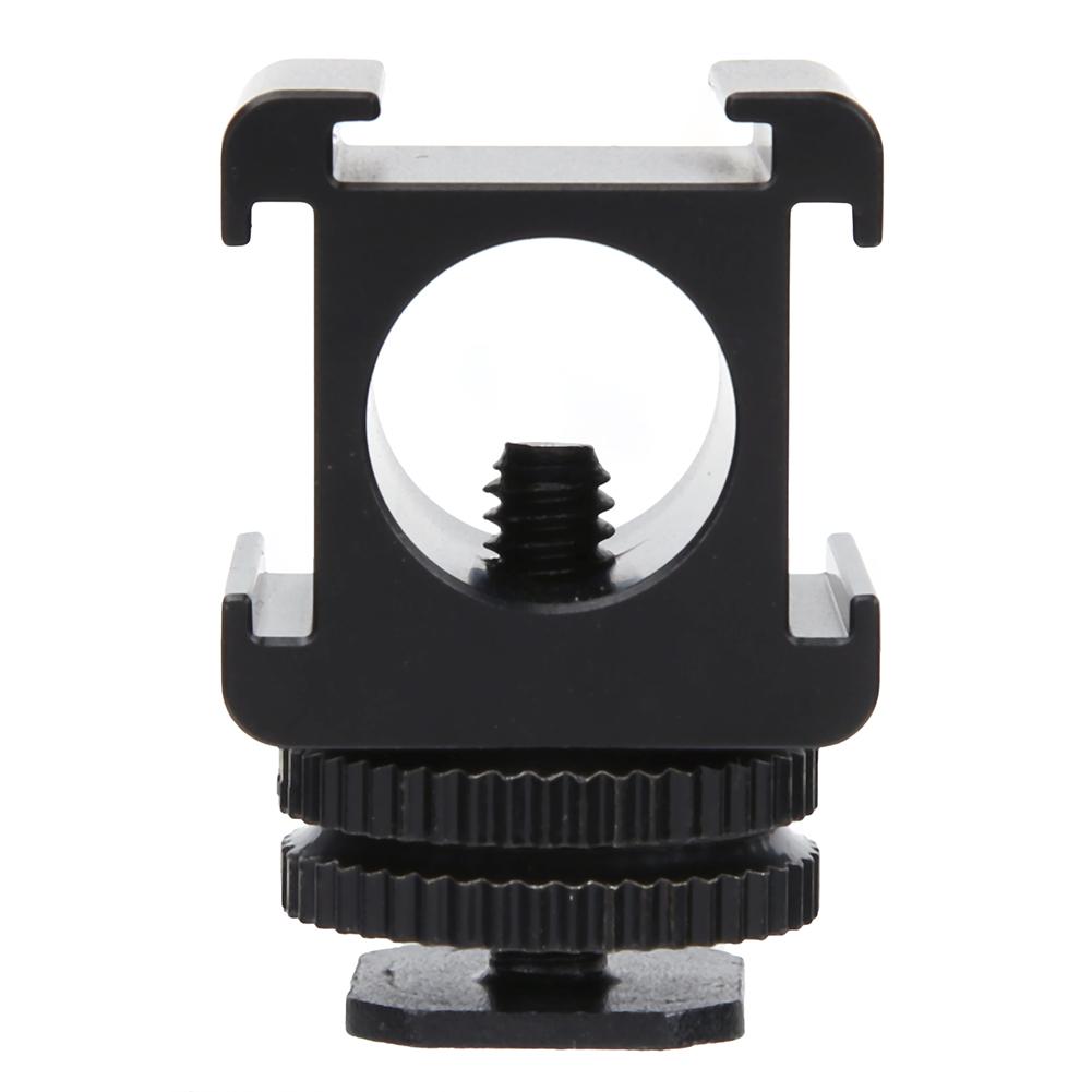 Metal Camera Tri Hot Shoe Mount Adapter for Microphone LED Video Light Monitor