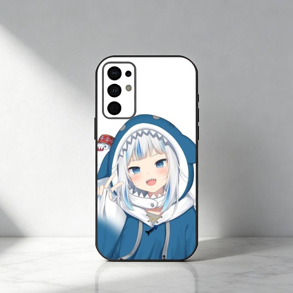 Virtual Characters Holo Gawr Gura Phone Case For Samsung S25,S24,S21,S22,S23,S30,Ultra,S20,Plus,Fe,Note,5G Black Cover