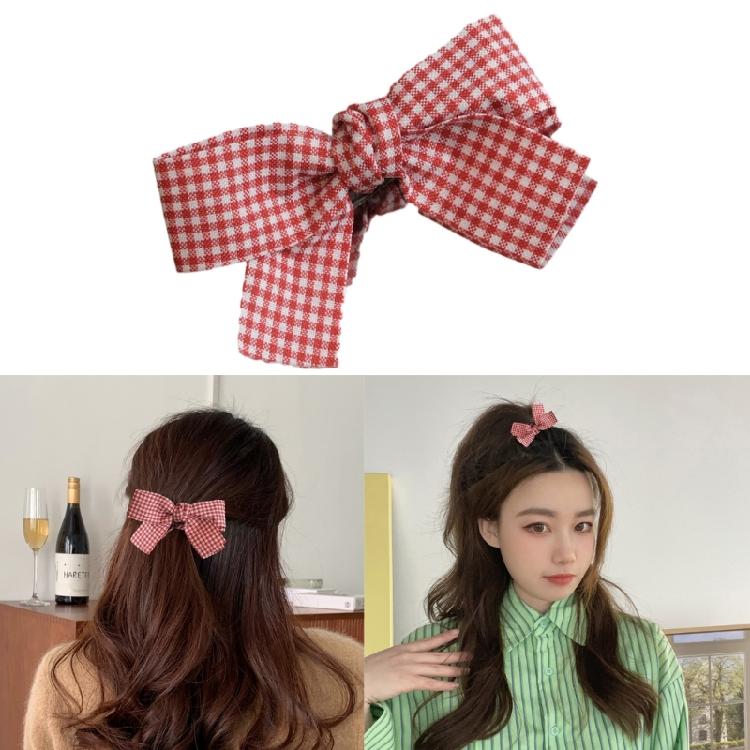Bow Plaids Hair Clip Y2K Style Hairpin Sweet Balletcore Bunches Hair Clips
