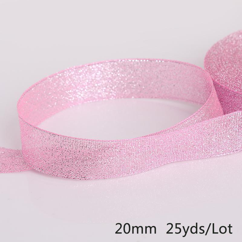 25Yards Metallic Ribbon Organza Ribbon For Wedding Party Decoration Gift Wrap Christmas Ribbons
