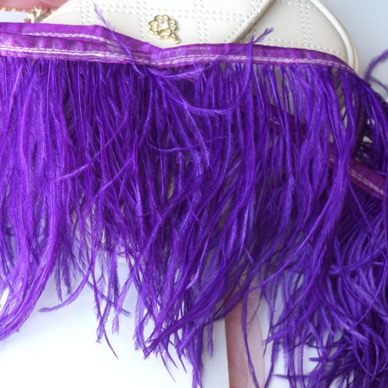 Ostrich Feather Fringe - Various Colors, 10-15cm, 1 Meter for Clothing Accessories