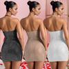 C7179 European & American Fashion Sexy Halter Rhinestone Bodycon Pencil Dress for Women