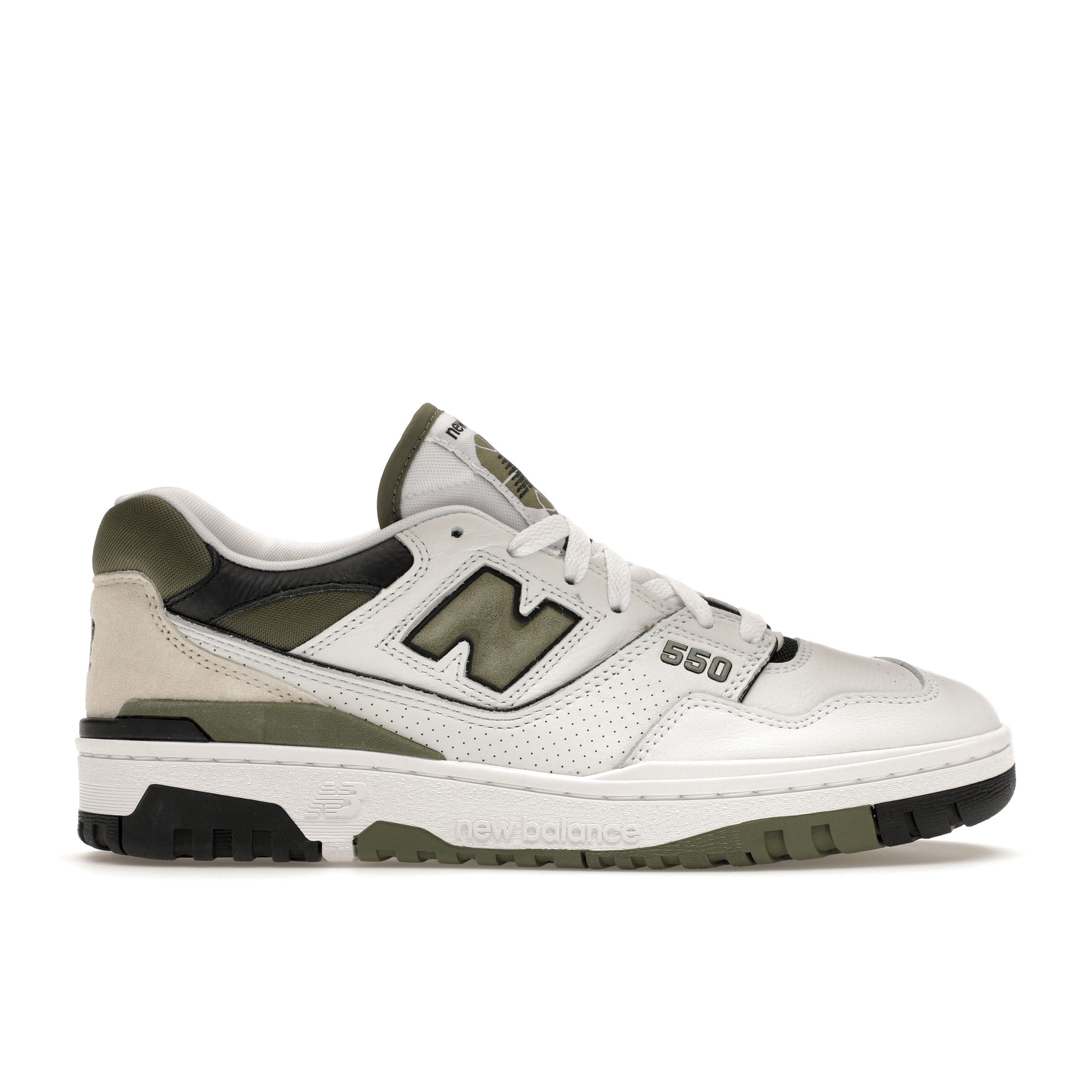 

New Balance 550 White Dark Olivine Мужские кроссовки Черные BB550DOB
