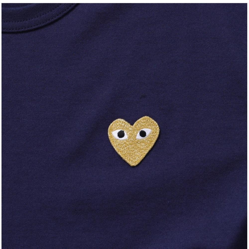 Comme Des Gar Ons Play Gold HearT PaTch Unisex T shirT Ax T216 051