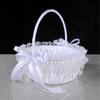 Elegant Crystal Pearls Tassels Basket For Wedding Party Decorations Handcrafted Floral Container With Silk Fabric