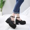Womens Pump Gothic Shoes Ankle Strap High Chunky Heels Platform Punk Creepers Shoes Female Fashion Buckle Comfortablede39