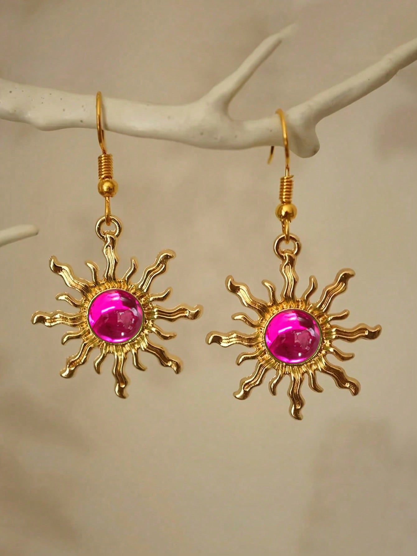 

Бохо-шик зеленые серьги-подвески с солнцем - цинковый сплав со штифтами из нержавеющей стали 316L, идеально подходят для повседневной одежды и подарков Add New Colors&one-size зелёный