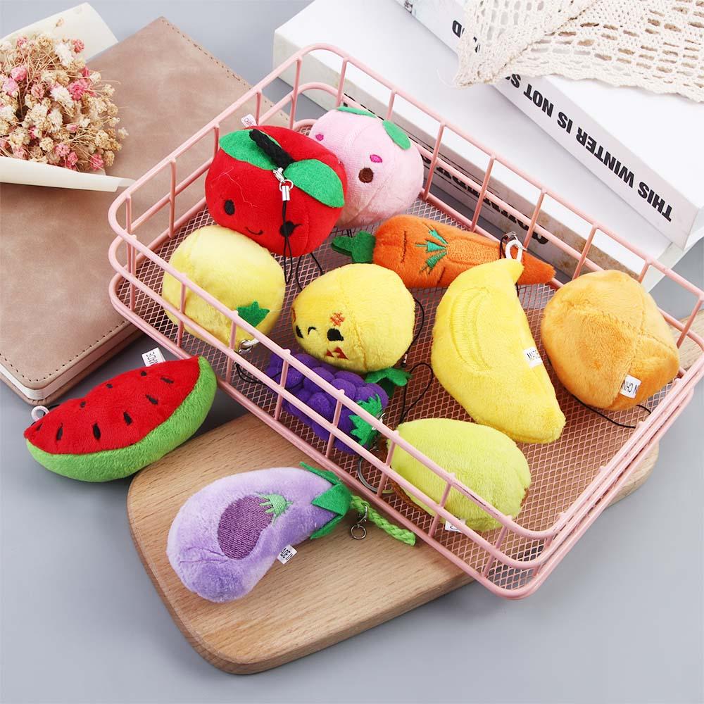 6cm Key Holder Stuffed Toy Plush Keychain Fruit Plush Doll Fruit Plush Toy Vegetable Plush Toy