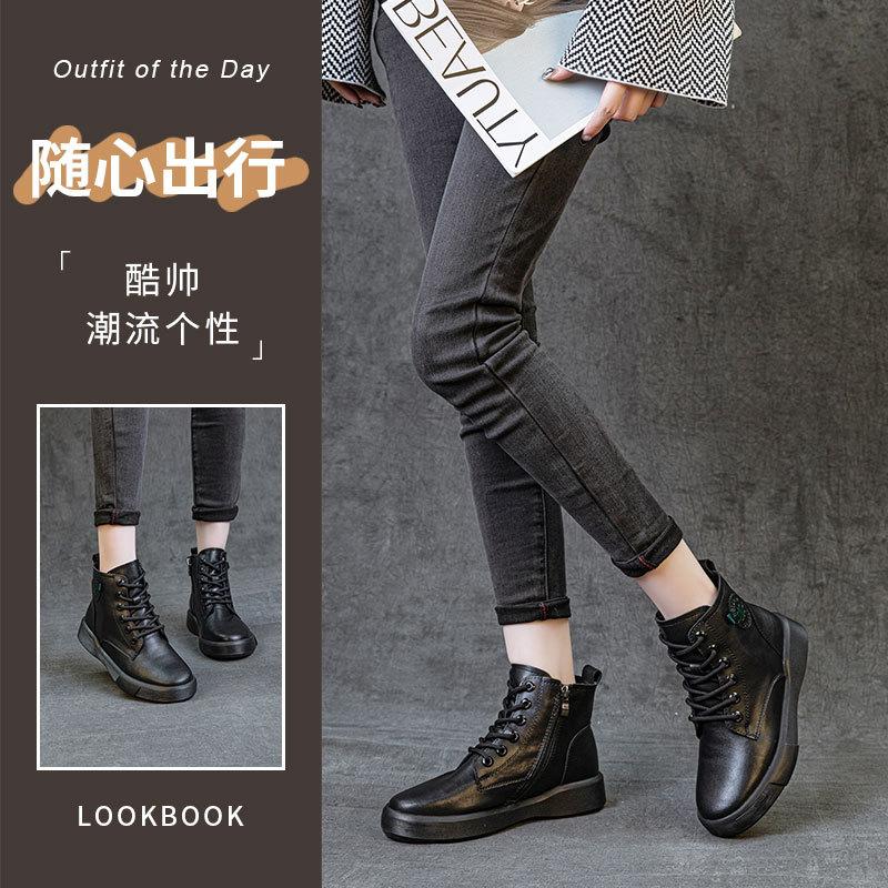 2025 autumn and winter new retro Martin boots women's thick heel thick sole versatile short boots casual warm women's boots