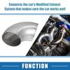 A ABSOPRO 90 Degree Steel Exhaust Elbow Pipe Bend Tube, Durable 63mm OD Modified