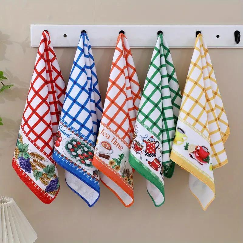 6er-Pack, Küchenhandtücher im lustigen und minimalistischen Stil, farbenfroher bedruckter dekorativer Stoff, weich und saugfähig, festliche Geschirrtücher, Reinigungsmittel.