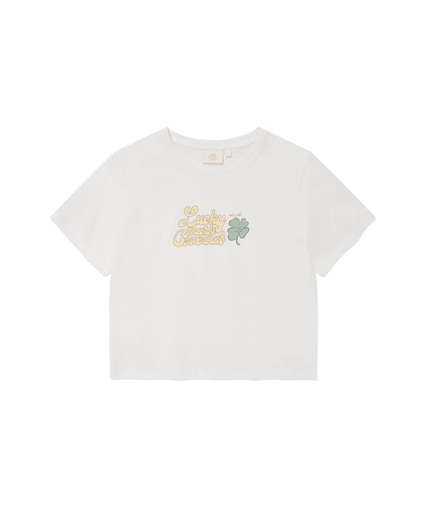 COVERNAT WOMAN Lucky Mark T-Shirt White
