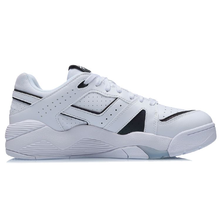 Li Ning Retro 90s Reflective Non-Slip Wear-Resistant Low-Top Vintage Basketball Shoes Unisex sneaker White AGBR019-3