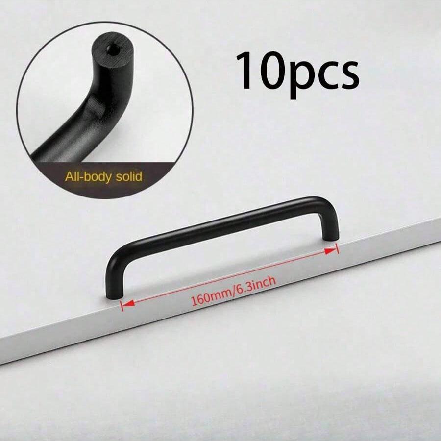 10pcs Solid Aluminum Alloy Kitchen Furniture Cabinet Knobs and Handles Funiture Door Pulls Wardrobe Cabinet Knob Drawer Handles