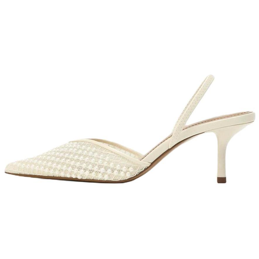 Zara Lightweight Elegant Stiletto Heels 7Cm Women heels White 12806510001 39