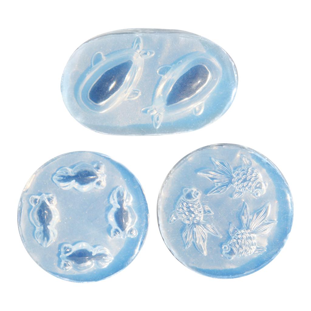 3 Pieces Gold Fish and Whale Resin Molds Set Personalized Epoxy Candle Mould Jewelry Making Supplies Baking Accessories