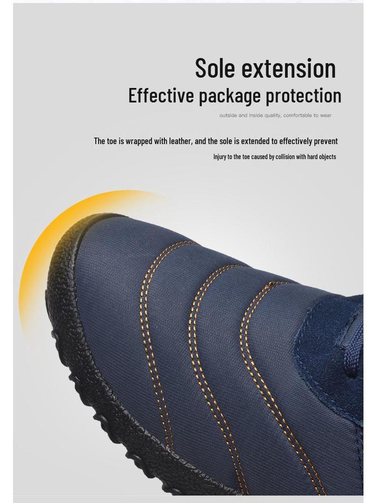 Men's Mid-Cut Warm Snow Boots - Large Size, Thick Velvet, Winter Casual Shoes