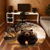 1pc Bear Forest Round Chair mat office Area Rug - Non-Slip, Floor Mat for Office, Bedroom, and Indoor Decor p127039