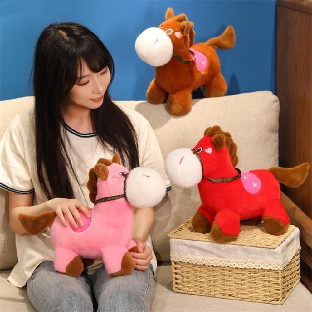 Mascot Dolls 2026 Horse Plush Doll Good Luck Zodiac Pony Figurine Year of Horse