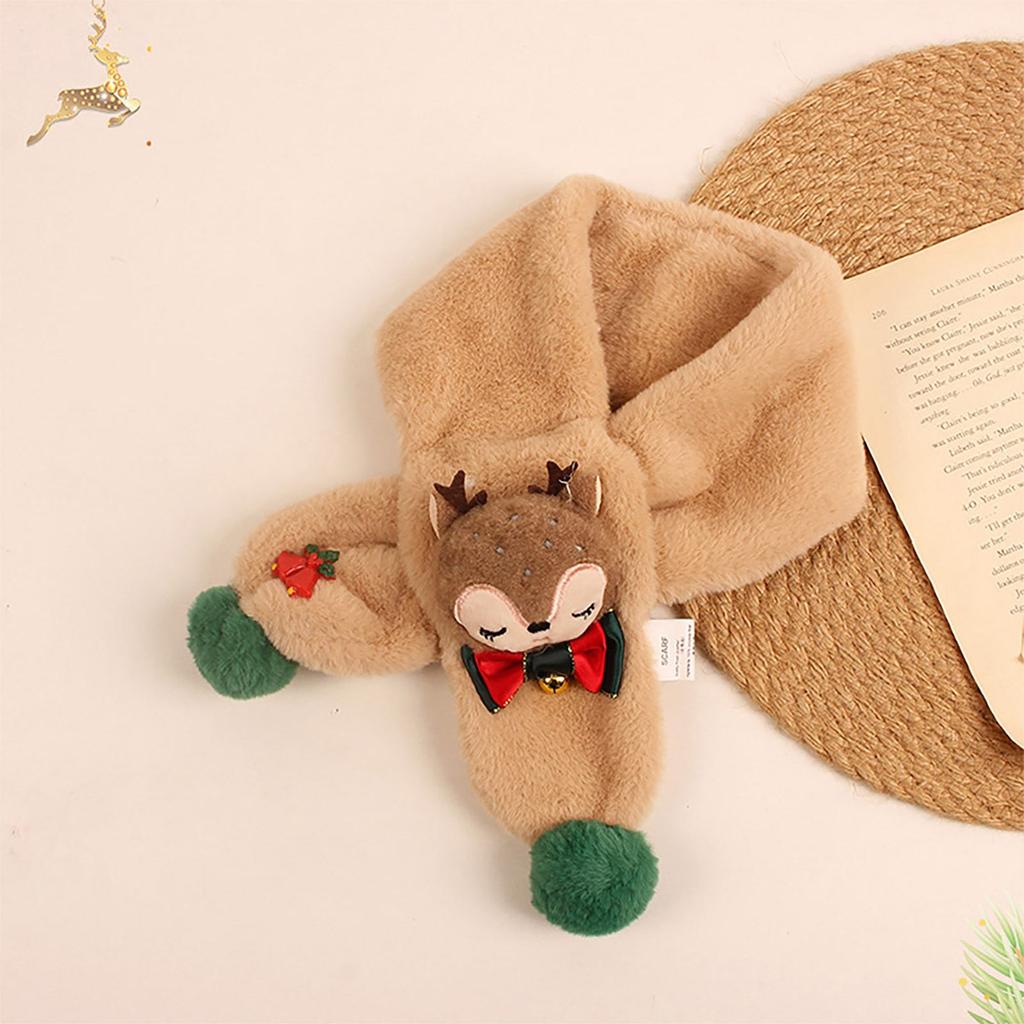 Kinder-Samt-Cartoon-niedlicher Samtschal im Weihnachtsstil mit Hirschmotiv